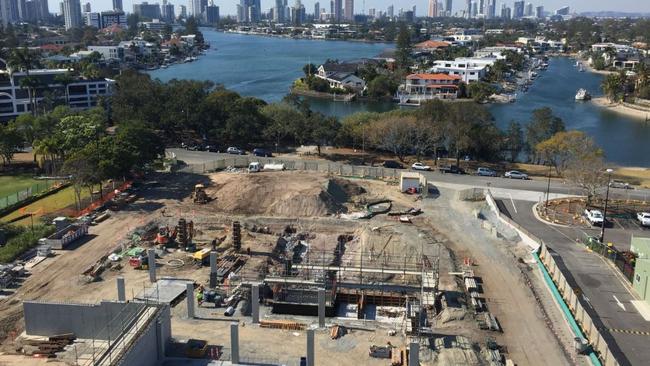 The construction site for the art gallery at HOTA on the Gold Coast.