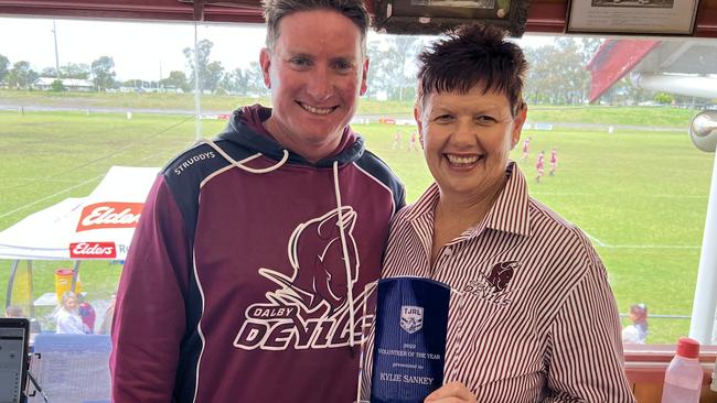 Kylie Sankey wins TJRL Volunteer of the Year Award – Dalby Devils. Picture: contributed