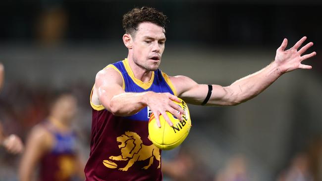 Lachie Neale is set to play against Geelong despite hurting his ankle against the Kangaroos. Picture: Chris Hyde/Getty Images