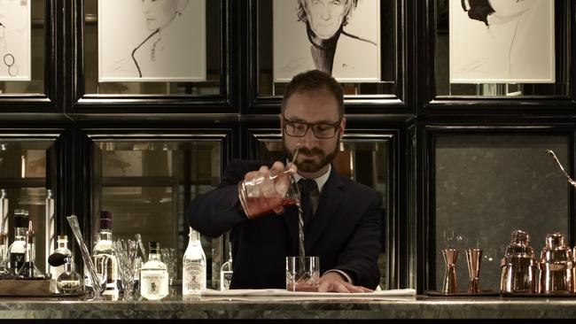 Cocktails at the bar at Claridge's.