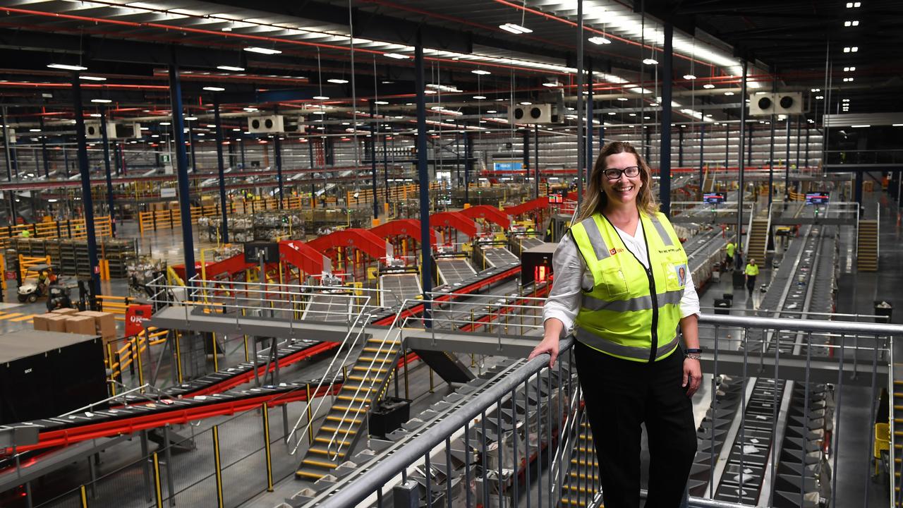 Australia Post QLD, SA, and NT deliveries general manager Angela Creedon inside the new parcel delivery centre in Redbank.