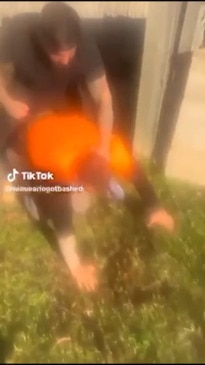 Wild bashing of TikTok star caught on video