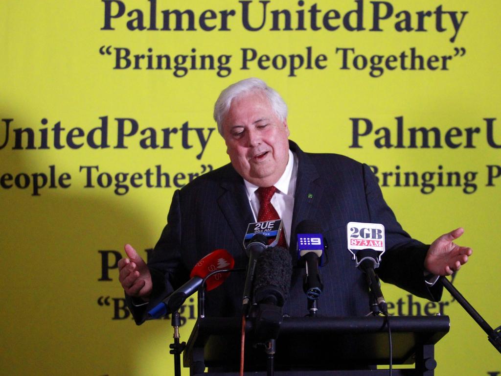 Clive Palmer fell from the stage during a rehearsal. Picture: Sam Moody