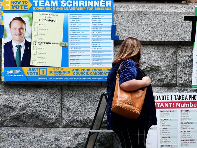 Council election pre-polling still taking place - Brisbane is starting to thin out with new restrictions coming into place due to the Coronavirus Covid-19, Brisbane Tuesday 24th March 2020 AAPimage/David Clark