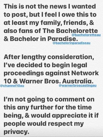 Doran said on Instagram he will begin legal action over his portrayal on the show.