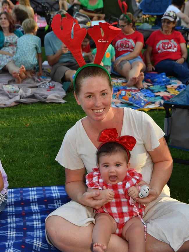 Carols by Candlelight at Riverway 2022. Tilly Wilson with Adaline, 6 months. Picture: Evan Morgan