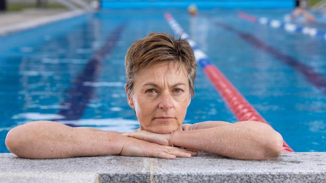 Louise Stock in at the community swimming pool in Lucindale. Picture: Ben Clark