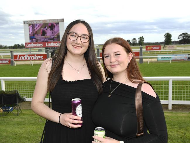 Ladbrokes Sale Cup. Racegoers are pictured attending Cup Day horse races at Sale Turf Club, Sunday 27th October 2024. Emily Johnstone and Kiara-lee McDonald. Picture: Andrew Batsch