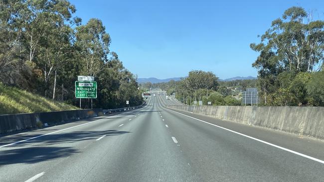 An empty M1 on the Gold Coast during lockdown. Picture: Richard Gosling.