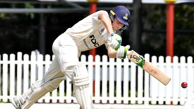 UQ batsman Bryce StreetFirst grade cricket final between UQ and RedlandsSaturday March 25, 2023.  Picture, John Gass