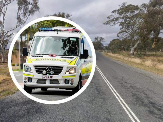 Man taken to Toowoomba Hospital with injuries after car hits tree