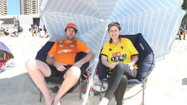 Marianthi Economos and Jon Torrens at day three of the Pacific Airshow, 20 August 2023. Picture: Richard Gosling