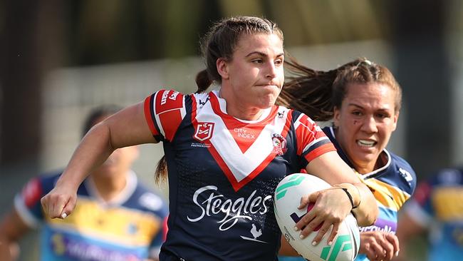 Jessica Sergis of the Roosters in Gosford last year. (Photo by Brendon Thorne/Getty Images)