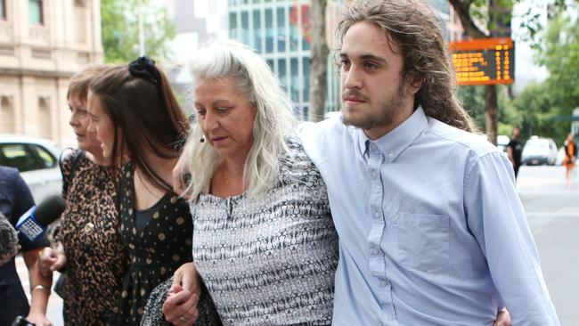 Family members leave the County Court this week. Picture: David Crosling