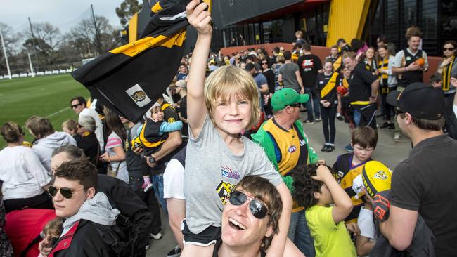A trip to Richmond’s Punt Road training ground set of a chain of events that led to Aly becoming such a well-known TV personality, journalist and academic. Picture: Eugene Hyland