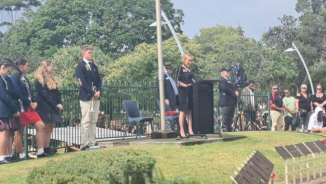 Justine Elliot MP speaks at the Tweed service. Picture: David Bonaddio