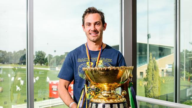 Menzel won a SANFL premiership with Woodville-West Torrens in 2021 and is now hoping to taste the ultimate success in the RMFL. Picture: Morgan Sette