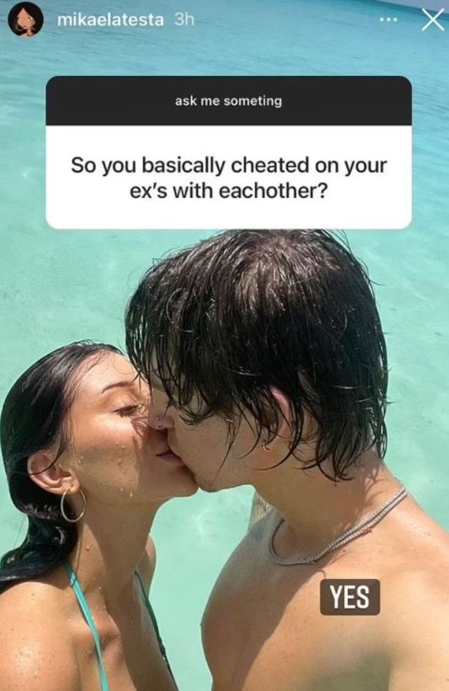 She made the candid admission during an Instagram Q&A with fans. Picture: Instagram/MikaelaTesta