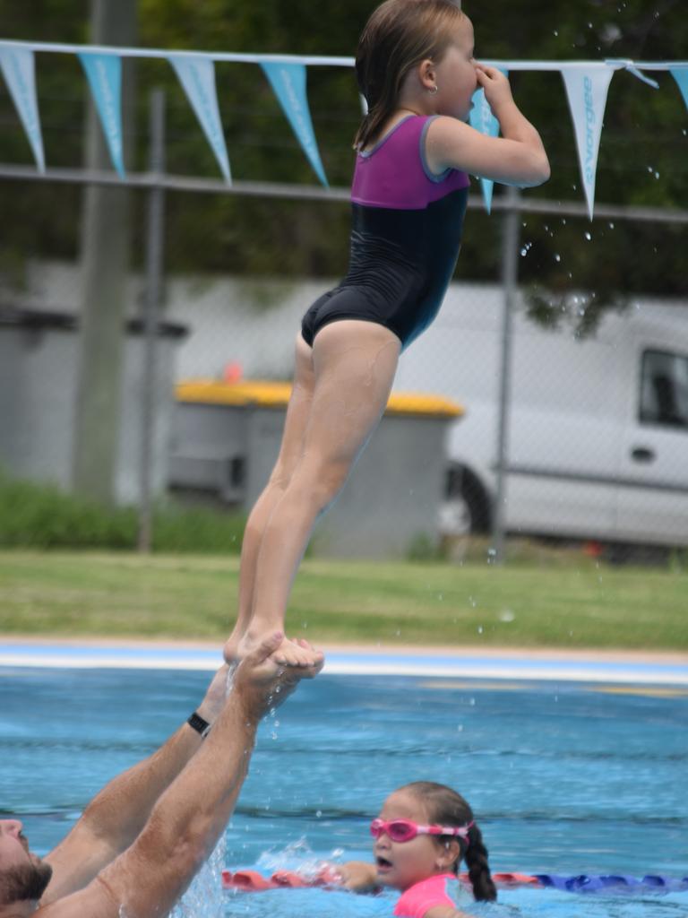 PARTY TIME: There were plenty of splatters and splashes at Dalby's pool party on Saturday.