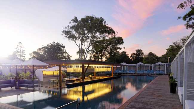 The new swim-up bar at elements of Byron. Picture: Contributed Lauren Bamford