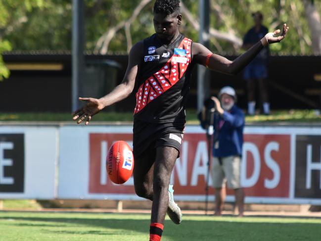 Matthew Kantilla has joined a long list of Tiwi islanders to be nominated for the NT News Rising Star. Picture: AFLNT