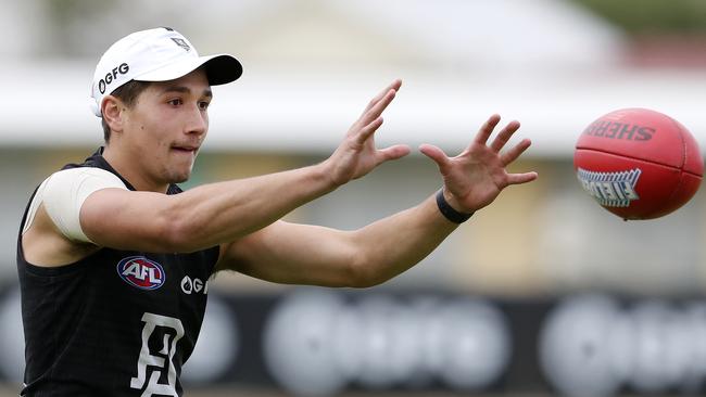 Tobin Cox at Port Adelaide training. Picture: Sarah Reed