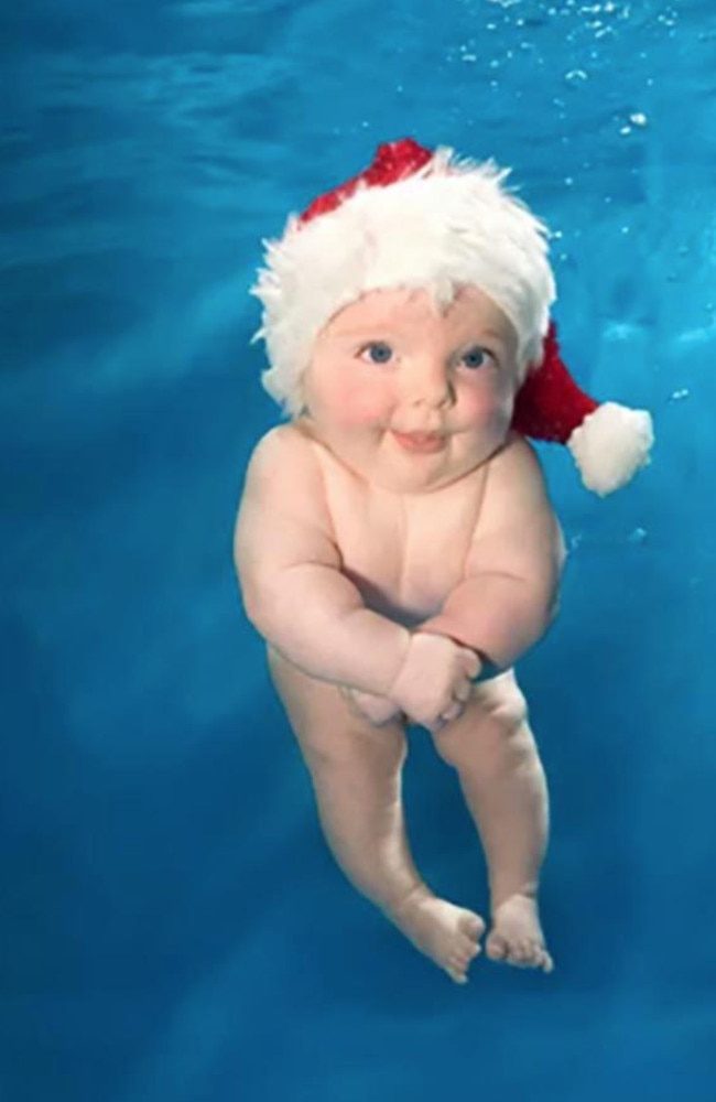 The parents of this baby got creative with their Christmas card.