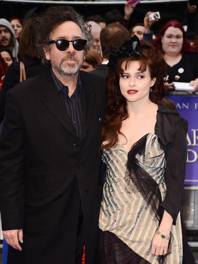 Tim Burton, left, and Helena Bonham Carter pioneered living together but apart. Picture: Getty Images