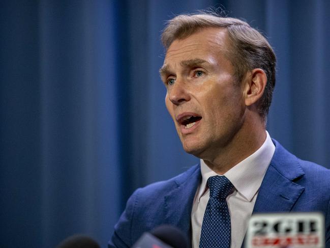 NSW Minister for Planning and Minister for Transport and Roads Rob Stokes addresses the press at the NSW Parliament in Sydney. Picture: NCA NewsWire / Christian Gilles