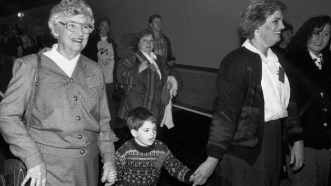 **This picture has a scanned reverse - see associated content at the bottom of the details window** Shirley Fox, first child to walk across the Sydney Harbour Bridge at the opening in 1932, years later was one of the first to walk through the newly opened Sydney Harbour Tunnel in 1992.