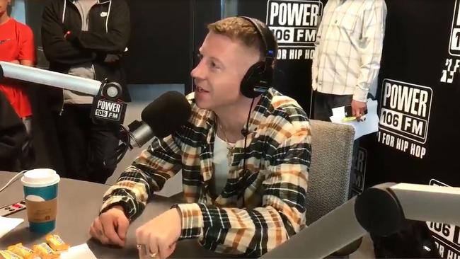 Macklemore talks about his upcoming performance at the NRL grand final. Picture: The Cruz Show / Twitter