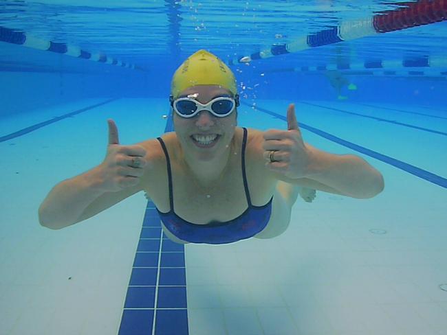 Jaimee Rogers in the pool, training for the English Channel swim. Picture: Supplied