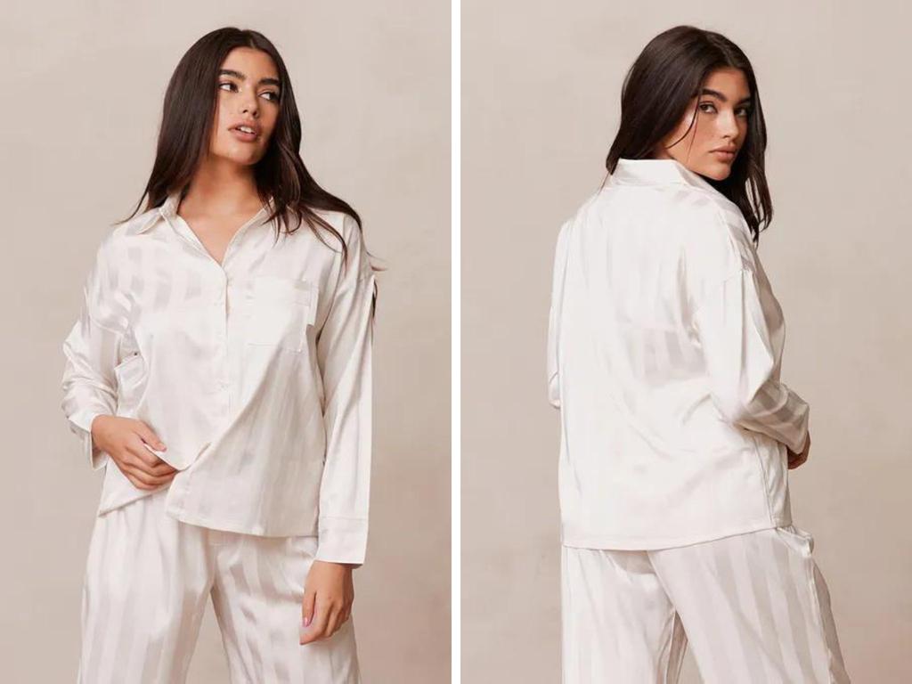 Striped Satin Pyjama Shirt from Lounge. Picture: Supplied