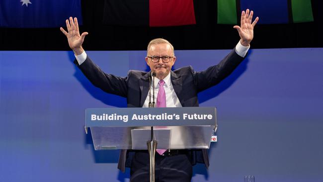 Anthony Albanese at the Labor campaign launch in Perth. Picture: Jason Edwards/NewsWire