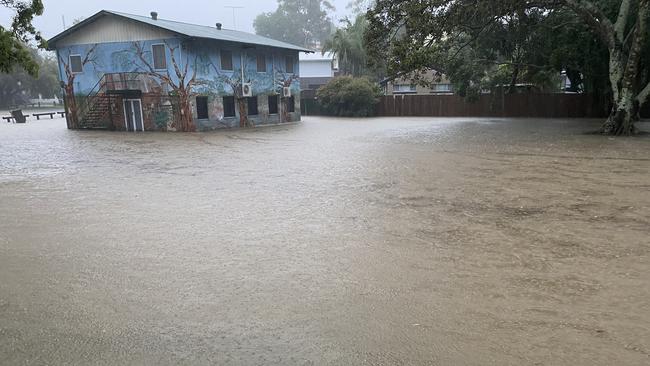 Keebra Park at Southport was underwater after the overnight deluge. Photo: Andrew Potts