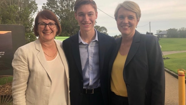 Mr Wright alongside Ms Templeman and Shadow  Minister for Education and Women, Tanya Plibersek. Picture: Supplied