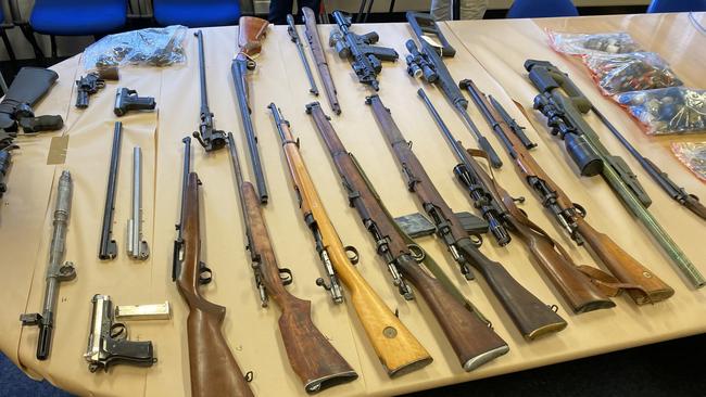 Firearms seized by the Launceston firearms taskforce. Picture: Rosemary Murphy