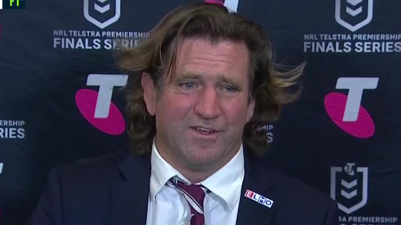 Des Hasler fronts the media