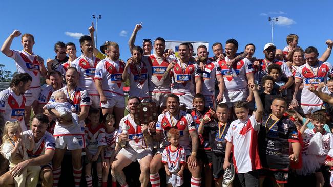 The Woy Woy Roosters took out last year’s open grade grand final after a thrilling 8-6 victory over St Edwards. Picture: Alex Pichaloff