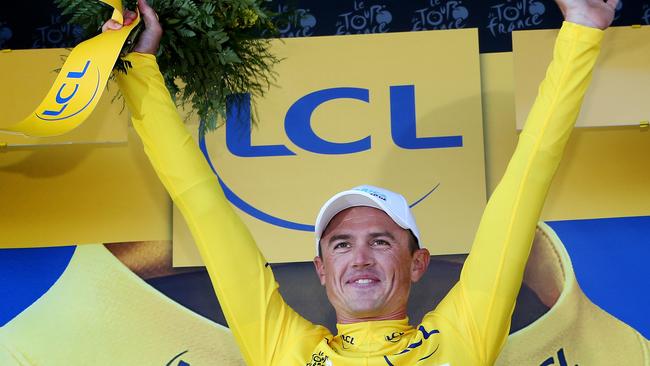 Gerrans in the yellow jersey at the 2013 Tour de France.