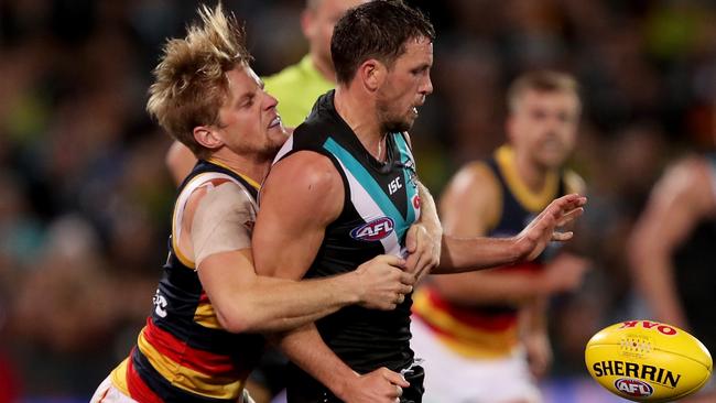 Stars Rory Sloane and Travis Boak could square off on Adelaide Oval. Picture: AFL Photos/Getty Images