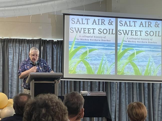 Doug Petersen speaking at his book launch on October 23 at Northern Beaches Bowls Club. Photo: Zoe Devenport