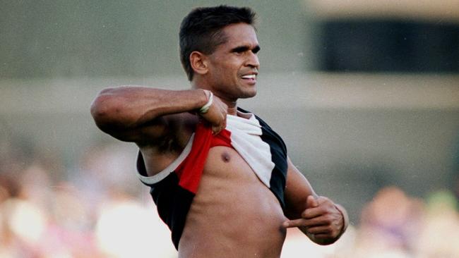 Nicky Winmar’s iconic moment at Victoria Park in 1993 as captured by The Australian’s photographer John Feder