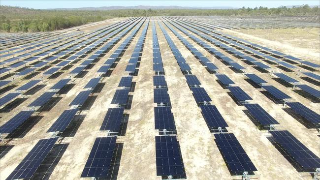 The first stage 50MW solar project under construction by Genex Power at the former Kidston gold mine northwest of Townsville.