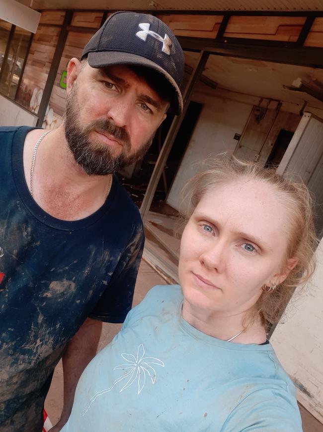 Natasha and Brendon's fruit shop, PJs Fruit and Veg, was completely gutted in the floods.