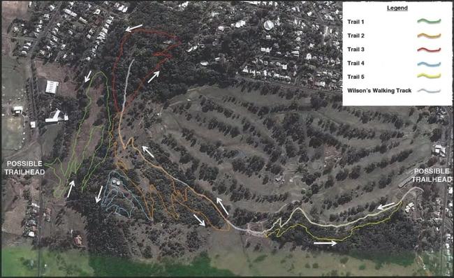 The proposed Lismore Mountain Bike Trail network.