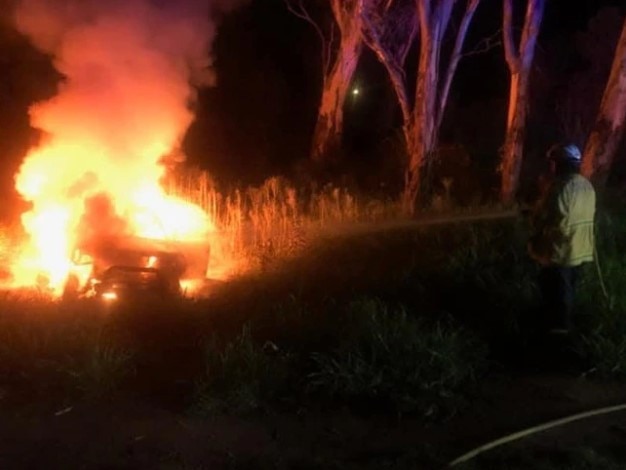 Fireys were able to put out the reported car on fire at Boggabilla.