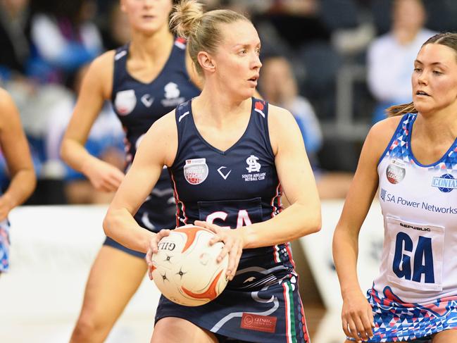 South Adelaide star Jess Paradiso in action during last week's semi-final. Picture: On the Ball Media/Netball SA