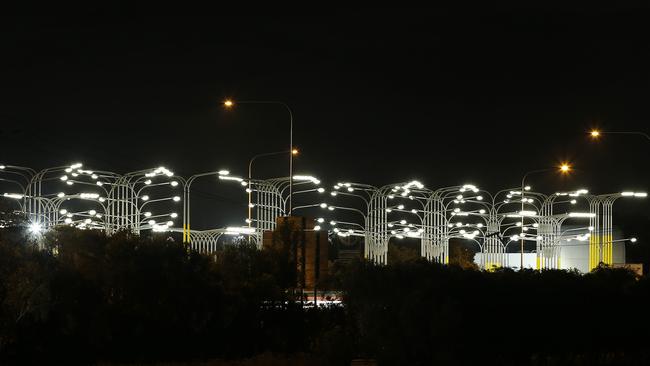 The Gold Coast sign in lights pictured on the M1 will be removed. (AAP Image/Josh Woning)