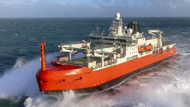 RSV Nuyina undertaking sea trials in the North Sea. Picture: Flying Focus/Australian Antarctic Division